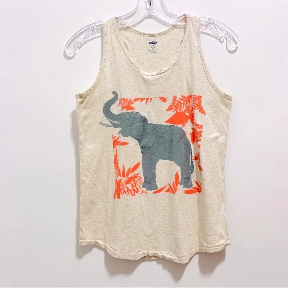 Old Navy Girls Tank Top with an Elephant